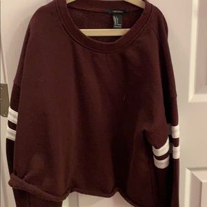 Forever 21 Cropped Deep Purple Crewneck